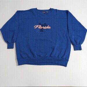 VINTAGE FLORIDA GATORS UF CREWNECK SWEATSHIRT BLUE 90s Crable Sportswear 2XL